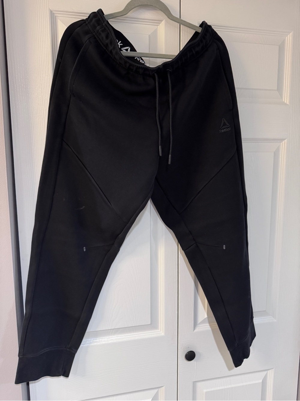 Reebok Men’s Black Athletic Joggers with Drawstring